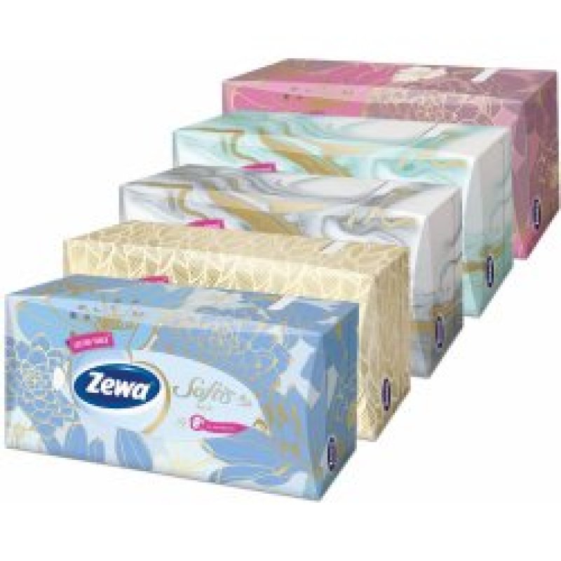 Zewa Softis papírové kapesníčky v krabičce 4-vrstvé 80 ks