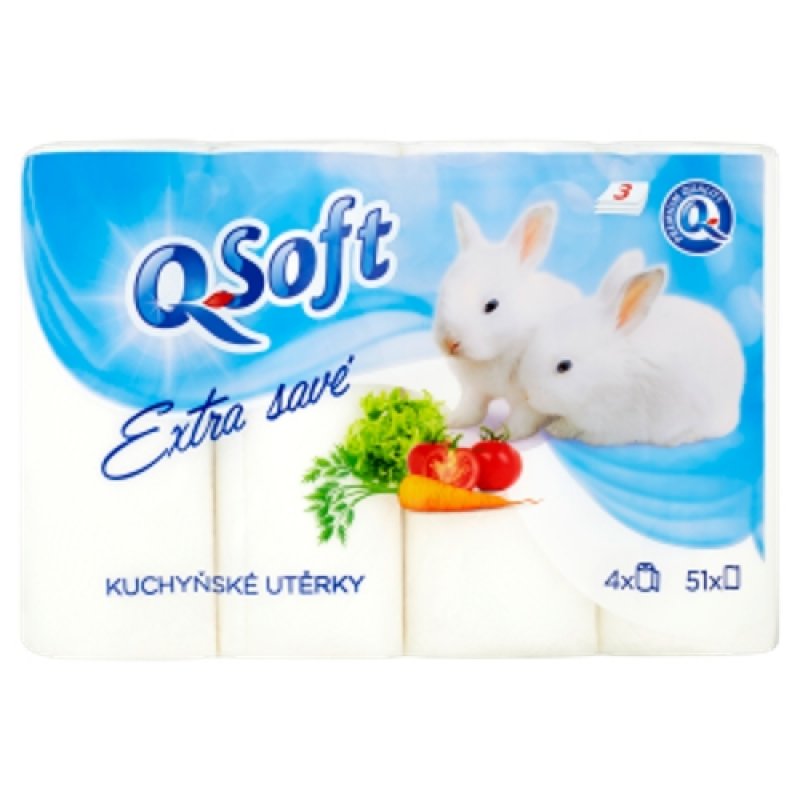 Q Soft kuch.utěrky 3-vrst 51út (4ks/sáč)