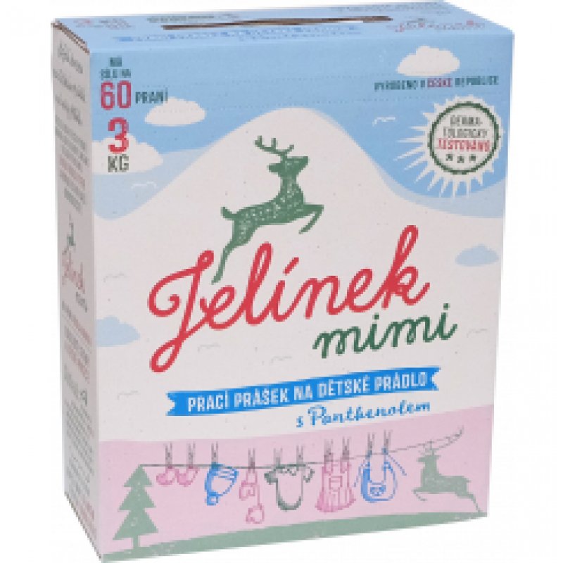 Jelen Jelínek mimi prací prášek na dětské prádlo s panthenolem 60 dávek, 3 kg