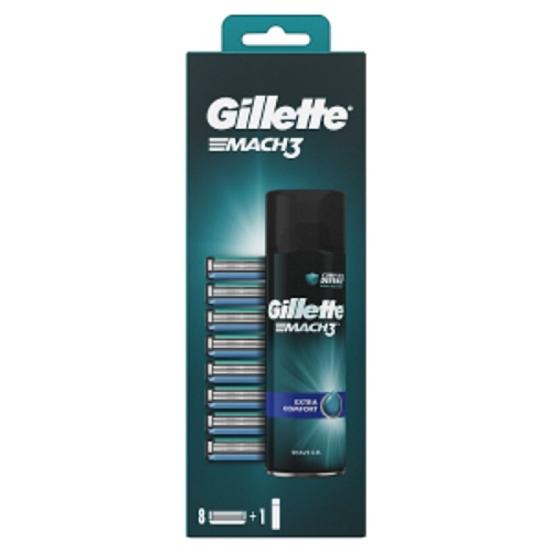 Gillette Mach3 8NH+Gel 200ml Comfort