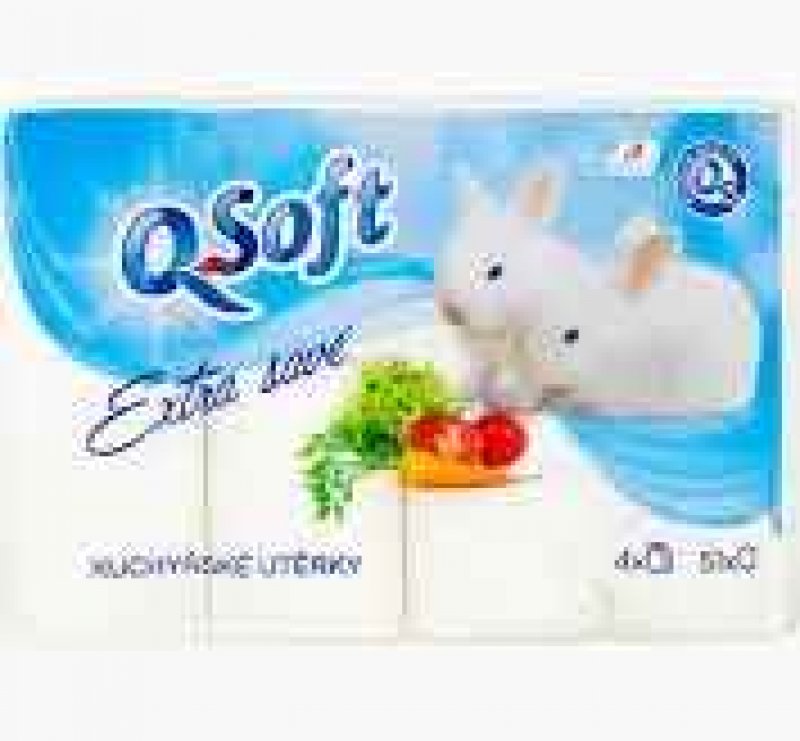 Q Soft kuchyňské utěrky, 3-vrstvé, 4 role |